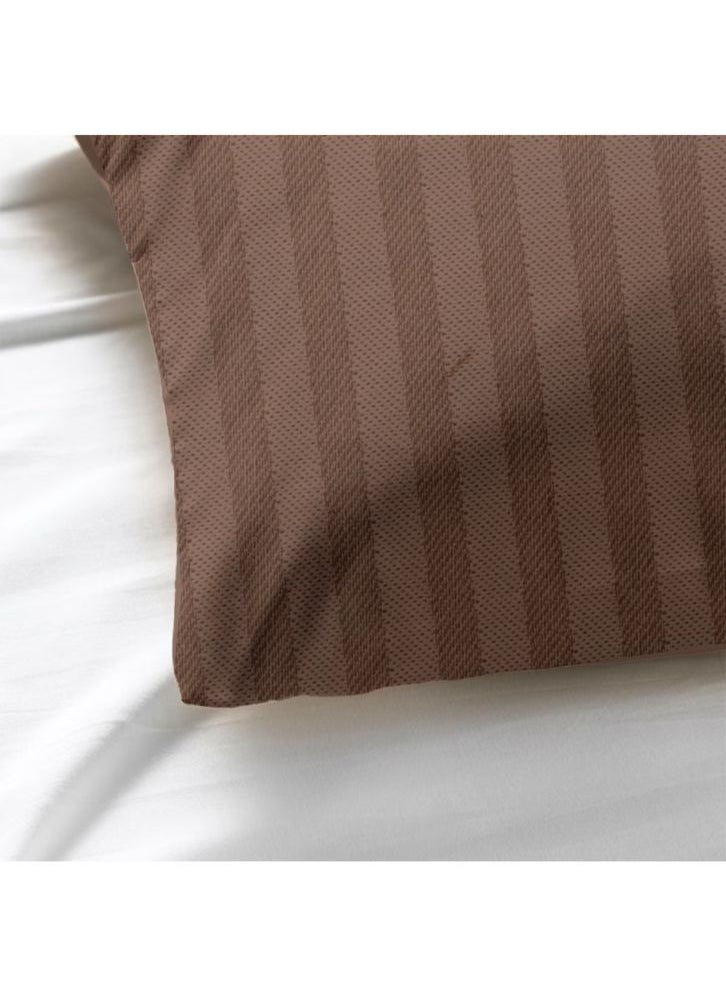 BYFT Tulip (Dark Brown) King Size Fitted Sheet and Pillow Covers with 1 cm Satin Stripe (Set of 3 Pcs) 100% Cotton, Soft and Luxurious Hotel Quality Bed linen-300 TC  - Image 5