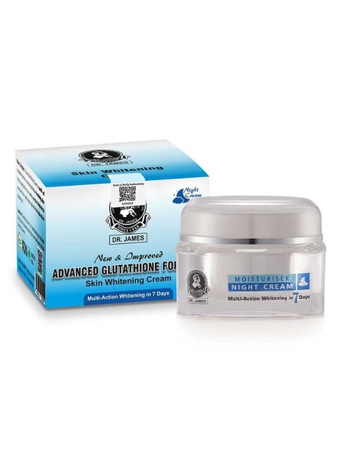 best glutathione night cream DR. JAMES Advanced Skin Whitening 30 g for Brightening & Overnight Skin Care | Price KSA does bac water need Available Options:50mg X 5pk Microneedling