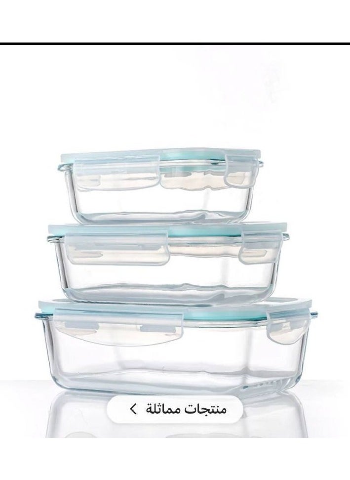 ماركة غير محددة - طقم طواجن بيركس بغطاء محكم الغلق (3 قطع) - Image 1