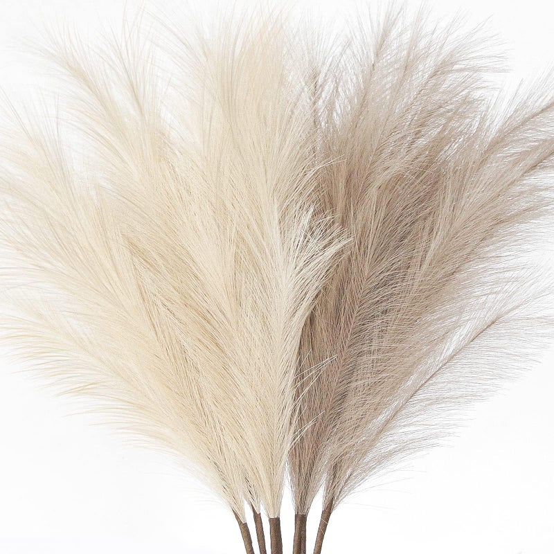 ZIFTY 7Pcs 3831FT Faux Pampas Grass Large Tall Fluffy Artificial Fake Flower Boho Decor Bulrush Reed Grass for Vase Filler Farmhouse Home Wedding Decor BeigeTaupe