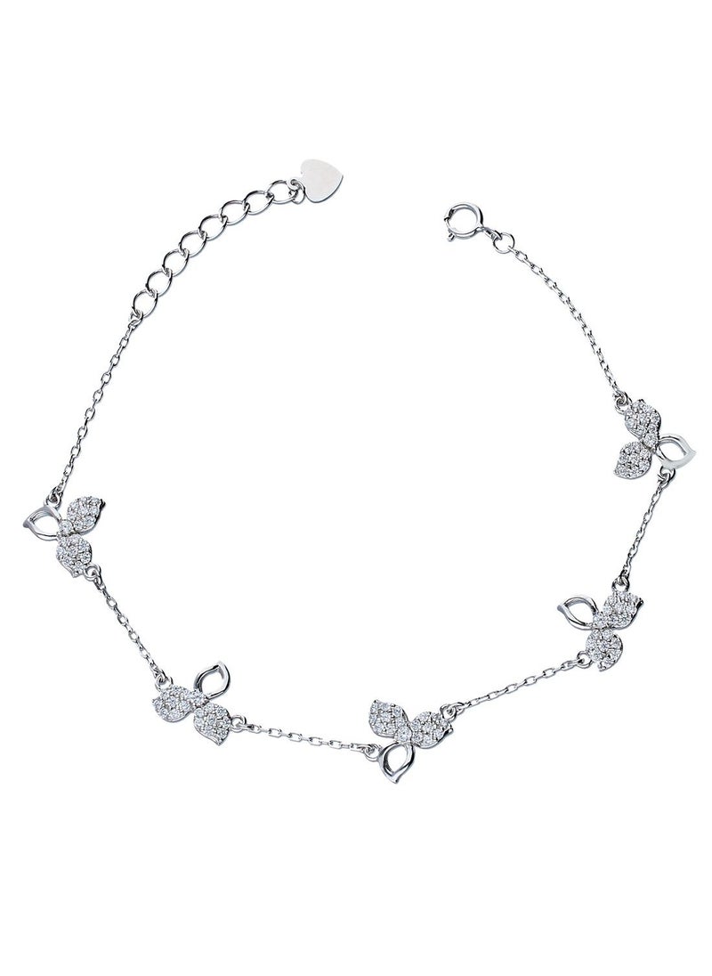 FK Jewellers - Sterling Silver 925 Flowers Bracelet - FKJBRLSLU1020 - Image 1
