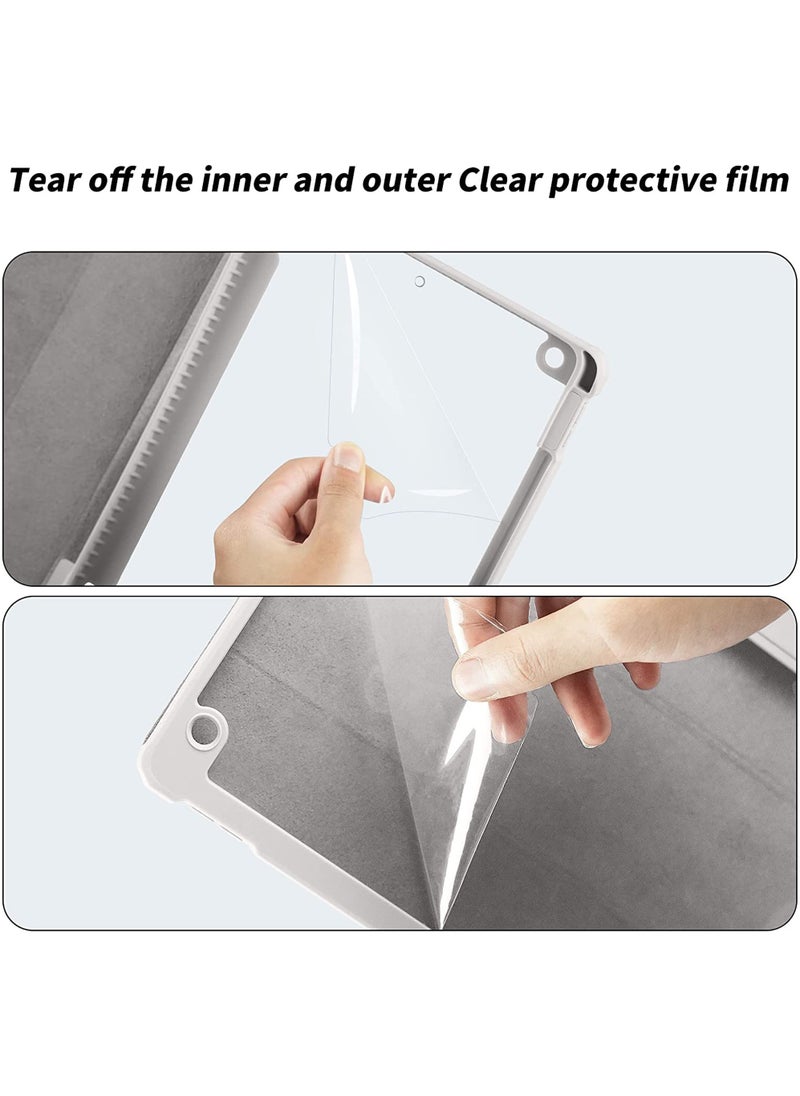 روك بو - جراب لجهاز iPad (A16) مقاس 11 بوصة من الجيل 2025/جراب لجهاز iPad 11 من الجيل العاشر 2022 جراب iPad 10 مع حامل ثلاثي الطيات وغطاء خلفي شفاف مع حامل قلم ذكي لجهاز iPad 11 بوصة 2025/10.9 بوصة من الجيل العاشر 2022 - Image 1