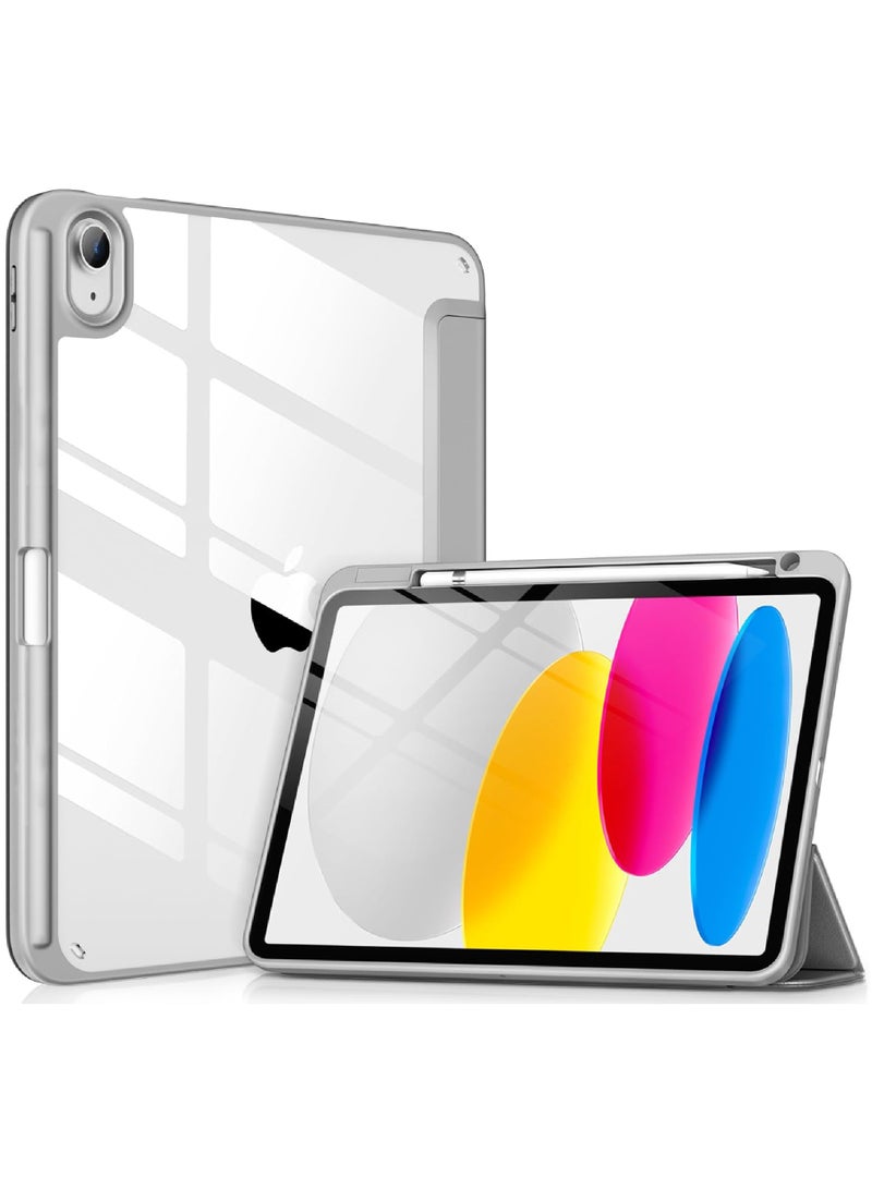 Rock Pow Case for iPad (A16) 11th 11 inch 2025 Gen iPad 11 Case/Case For iPad 10th Gen Case 2022 iPad 10 Case Trifold Stand Clear Transparent Shell Back with Pencil Holder Smart Cover for 11" iPad 11th 2025/10.9"iPad 10th Gen 2022 - Image 1