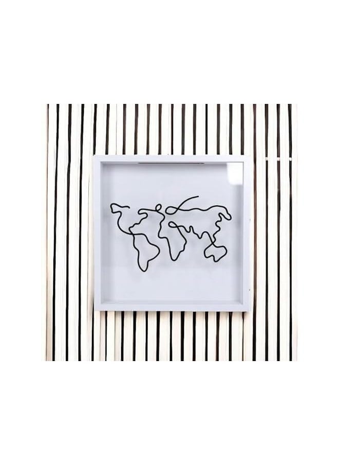 The Bros - 2024 Adventure Archive Box: Wooden Ticket Holder with Top Loading Display Case, Featuring a Top Slot, Travel Map World Memento Frame for Airplane, Train, and Concert Tickets (8''*8'') - Image 1