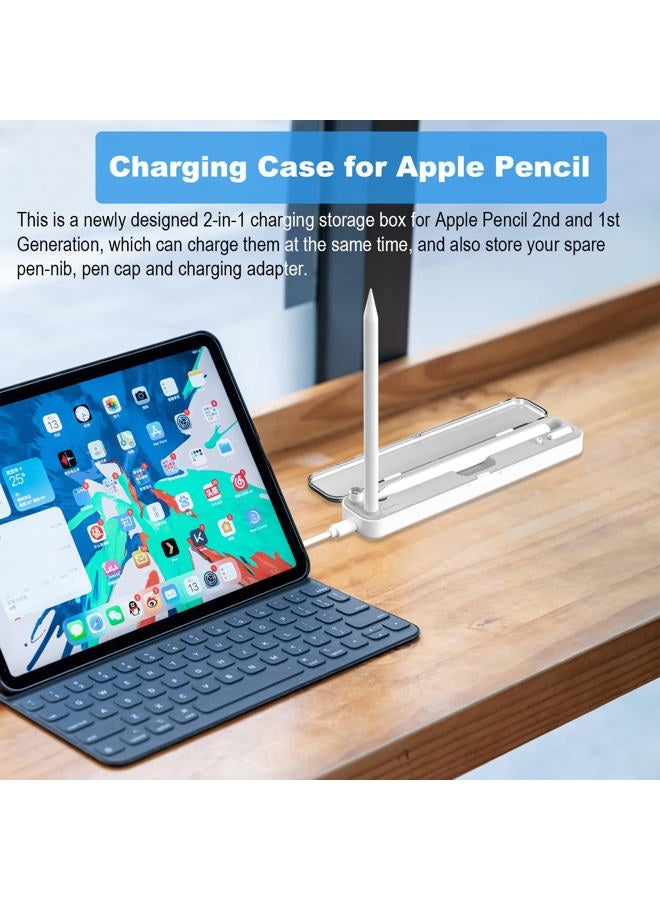 AreMe 2 in 1 Charging Case Compatible with Apple Pencil 2nd and 1st Generation, Magnetic Wireless Charger Dock for Pencil 2nd Gen, Portable Travel Case Storage Box for iPad Pencil - Image 5
