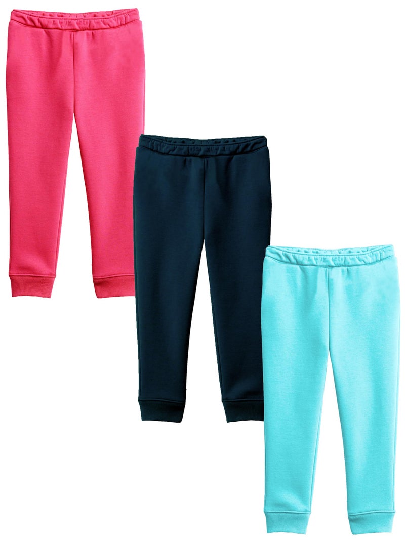 Kuchipoo Girls Regular Fit Mid Rise Trackpant - Pack Of 3 (Kuc-Low-133, 5-6 Years, Multi-Colored) - Image 2