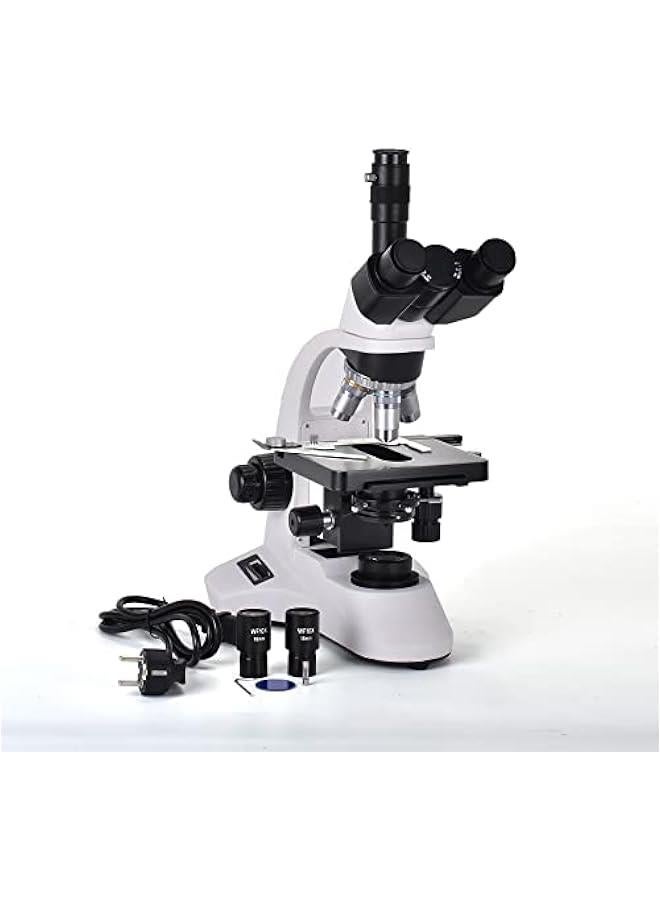 Arabest Compound Trinocular Microscope 40X -1600X Biological Microscope Lab Microscope WF10X/ WF16X Wild Angle Eyepiece Lens Machanical XY Stage Achromatic Objectives 4X 10X 20X 100X - Image 1