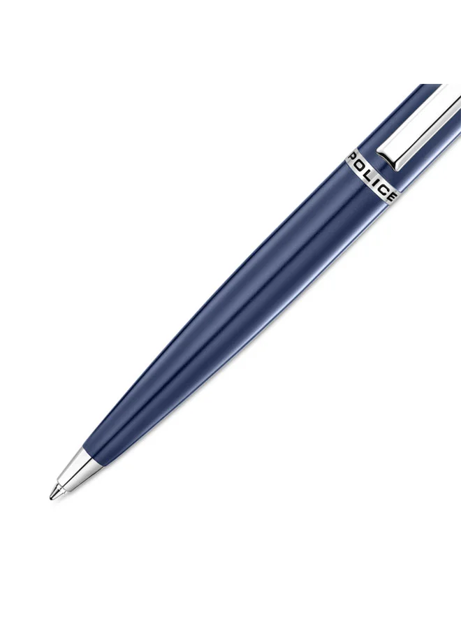 Police Blue Sagona Stainless Steel Trims Twist Ballpoint Pen for Men, Blue Ink for Men | Best Price UAE
