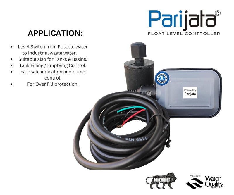Parijata Liquid Control Float Switch Water Tank Level Liquid Float Switch Level Controller Float Switch, Water Purifier 220Volts AC (6 Months Warranty) - Image 2