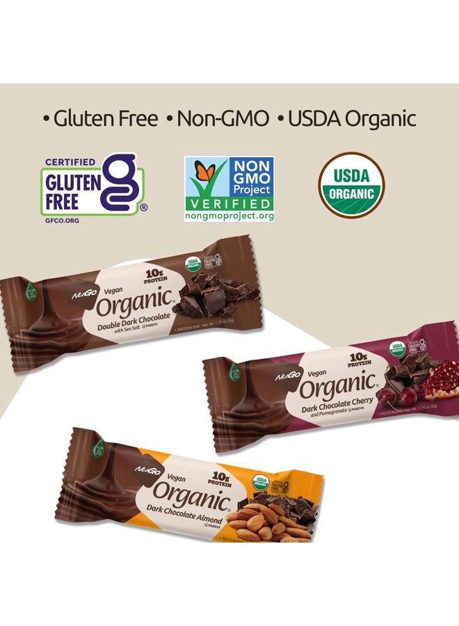 NuGo Organic Double Dark Almond 10G Vegan Protein Gluten Free 190 Calories 12 Count 1.76 Ounce Brown - Image 5