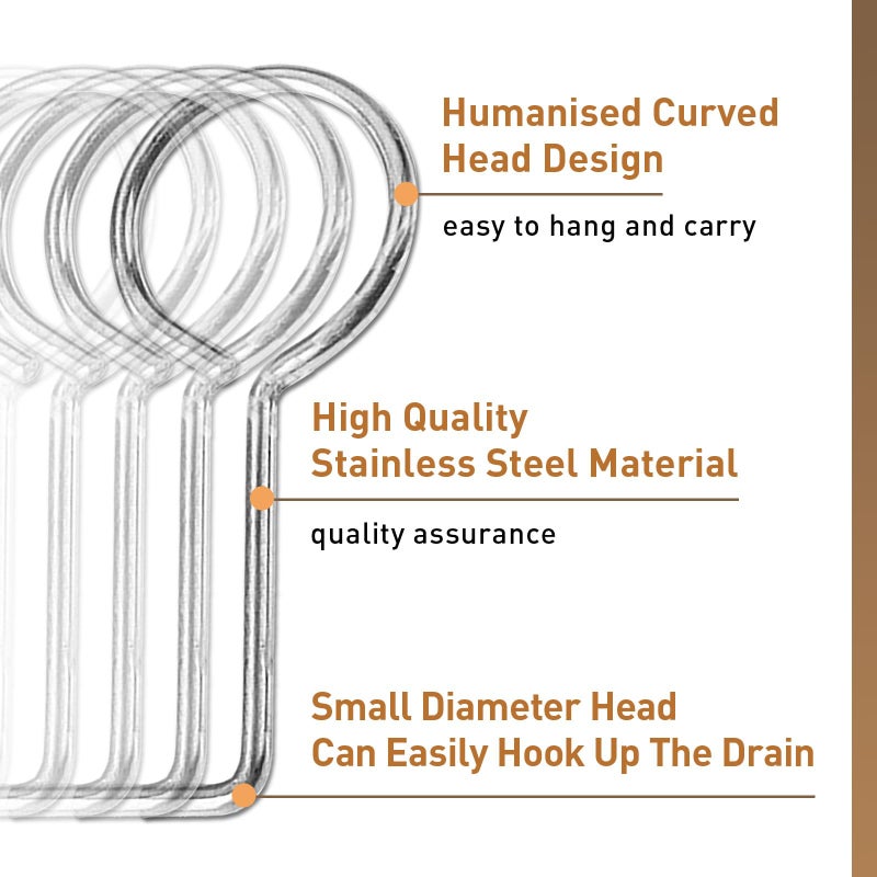 EUSTREER Drain Key Lifting Hooks - 5 Pack 304 Stainless Steel Drain Grate Puller Lift Out Key For Easy Shower Drain Cleaning  Silver - Image 3
