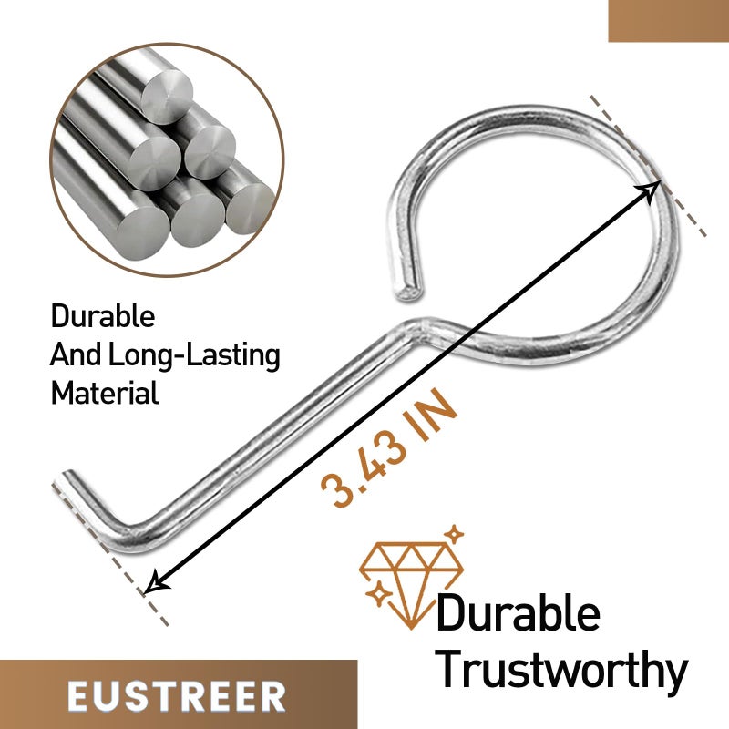 EUSTREER Drain Key Lifting Hooks - 5 Pack 304 Stainless Steel Drain Grate Puller Lift Out Key For Easy Shower Drain Cleaning  Silver - Image 4