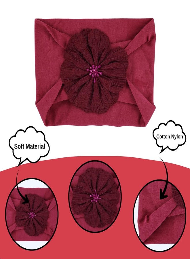 ANNACREATIONS ANNA CREATIONS 3 Pcs Baby Headbands for Girls & Boys, Soft Stretchy Hair Bands with Cute Flower Design, Comfortable and Stylish Hair Accessories for Newborn, Infant and Toddler Babies - Image 3