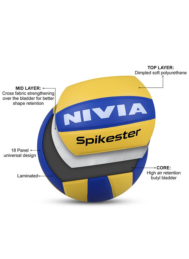 Nivia Spikester Encounter 494 Volleyball | Size: 4 | Material - Polypropylene |18 Panels | for Indoor-Outdoor All Surfaces | Training Ball | Machine Stitched  - Image 2