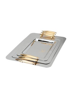 Alsaif Gallery A Rectangular Silver Steel Tofa Set With A Gilded Handle 3 Piece  - Image 2