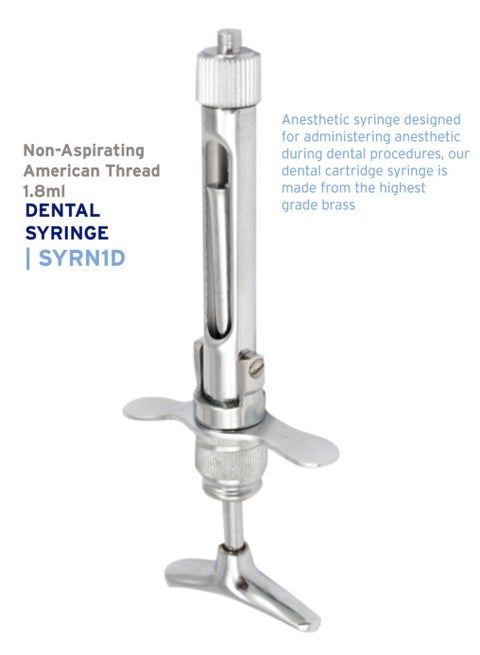 Dental Syringe non-aspirating 1.8ml with european/american thread