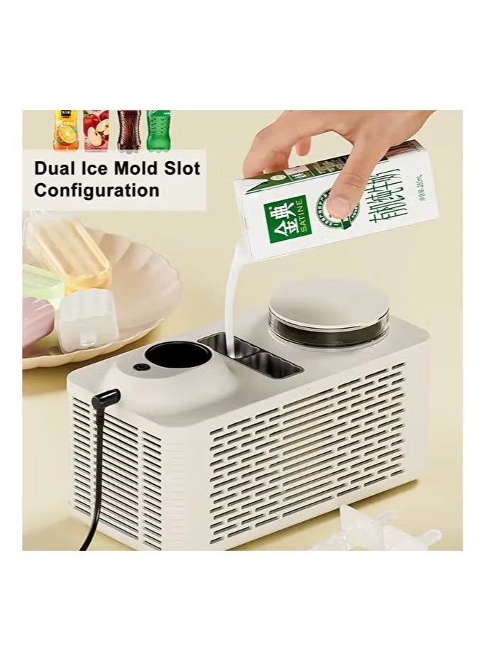 Portable Mini Ice Pop Maker Machine – Fast Freezing Desktop Popsicle & Ice Cream Maker | DIY Frozen Treat Maker with Dual Popsicle Molds, AC Adapter & Car Power Cord | Compact Home Ice Cream Machine for Kids & Adults - Image 5