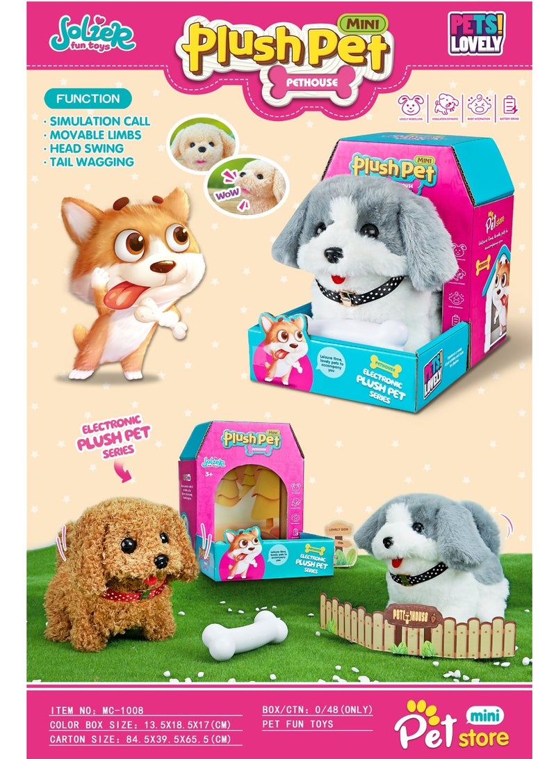 Play Set Brown Puppy & Bone Walking & Sound assorted
