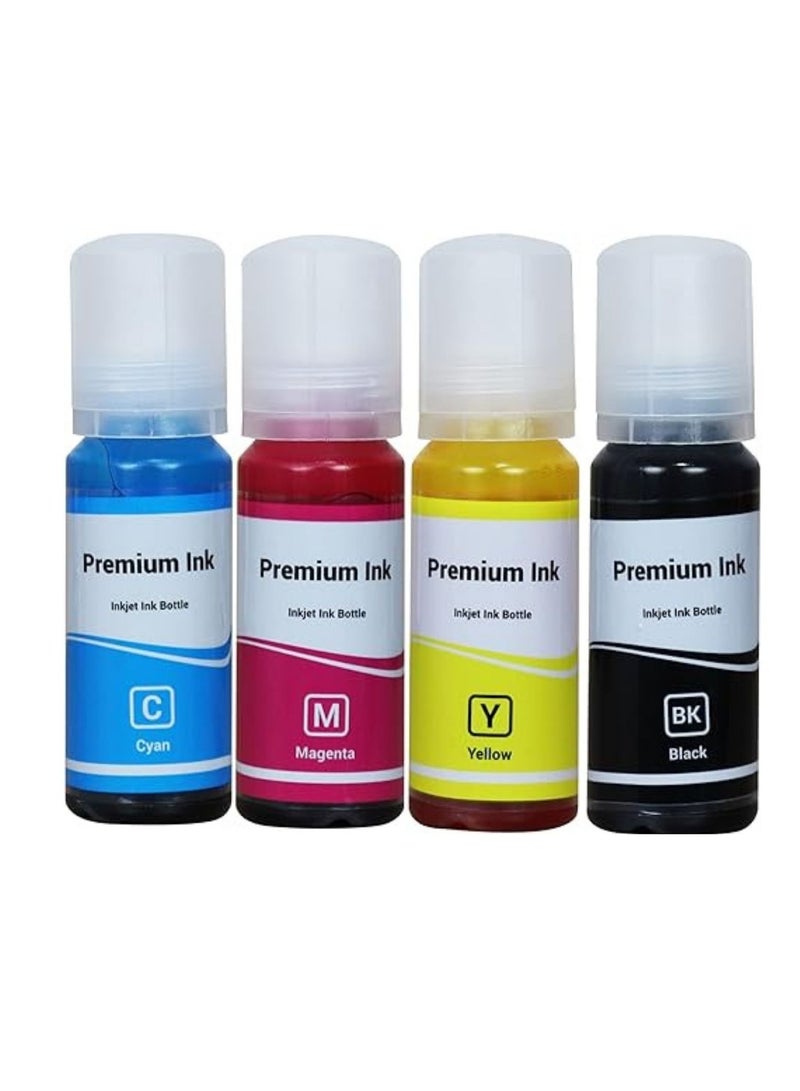 Terabyte 003 Compatible Refill Ink for Epson L3110, L3150, L3250, L3252, L3115, L3116, L3101, L3210, L3215, L3216, L3151, L3152, L3156, L5190 - Printer Ink (70gm x C/M/Y/ Black) Bottle - 503468 - Image 1