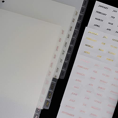 Koqye A5 Plastic Binder Dividers 6 Holes Durable Plastic Tab Dividers for 6-Ring Binders, Notebooks, Planners (Clear, 12 tab) - Image 5
