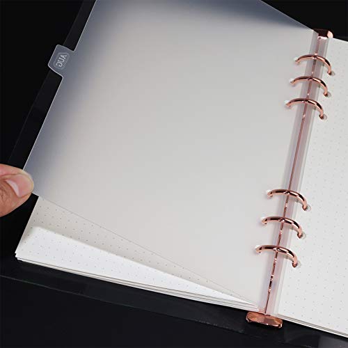 Koqye A5 Plastic Binder Dividers 6 Holes Durable Plastic Tab Dividers for 6-Ring Binders, Notebooks, Planners (Clear, 12 tab) - Image 2