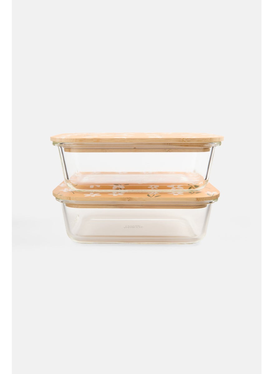 Nanette lepore 2 Piece Of Glass Food Container With Bamboo Lid  - Image 1