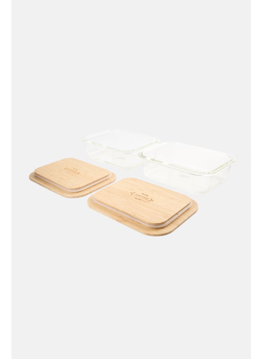 Nanette lepore 2 Piece Of Glass Food Container With Bamboo Lid  - Image 2