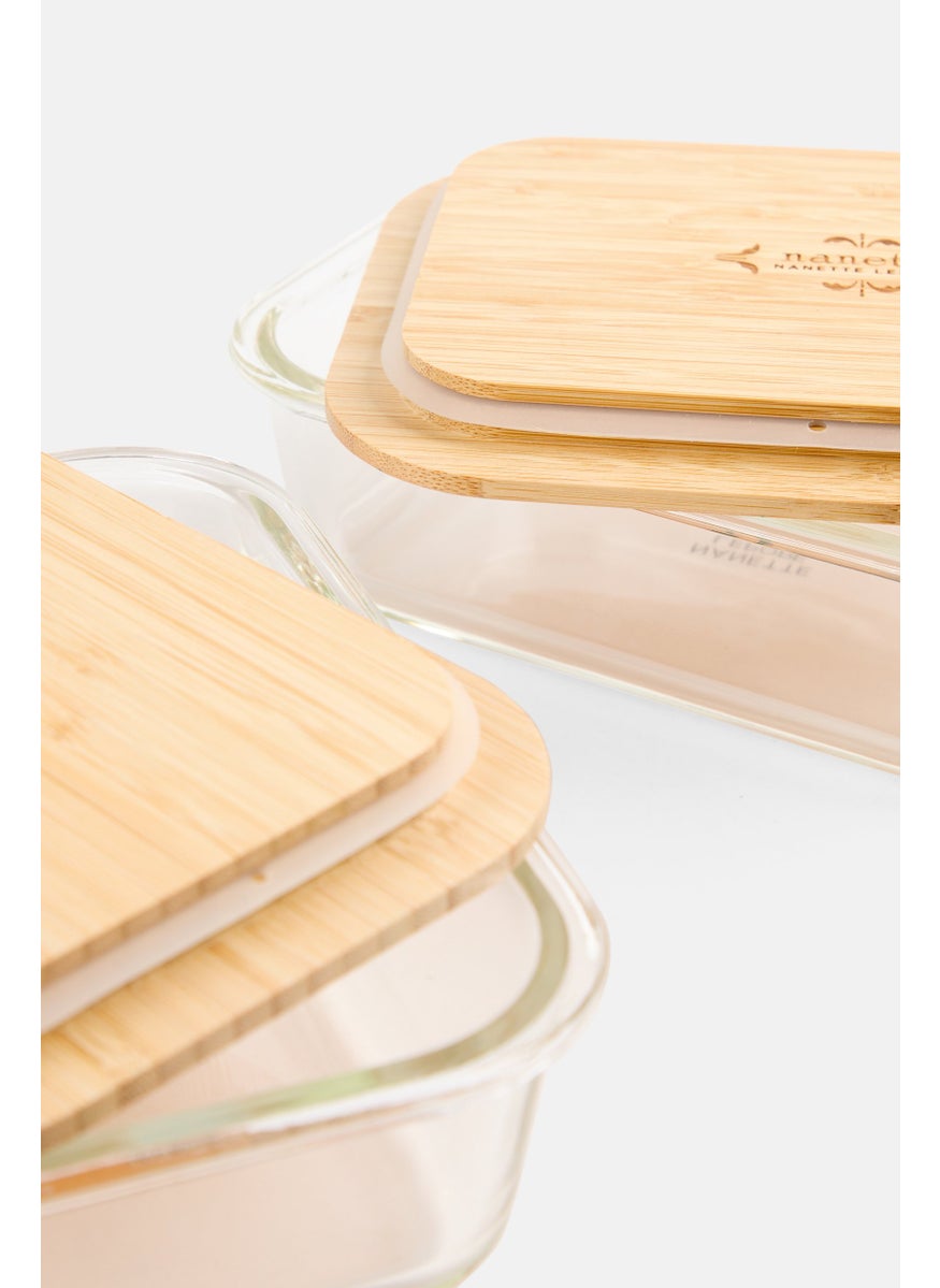 Nanette lepore 2 Piece Of Glass Food Container With Bamboo Lid  - Image 3