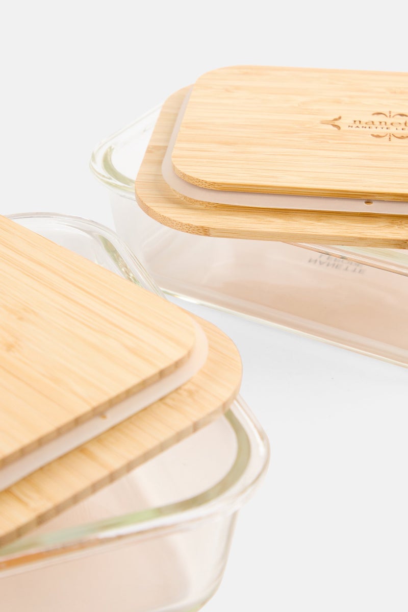 Nanette lepore 2 Piece Of Glass Food Container With Bamboo Lid  - Image 3