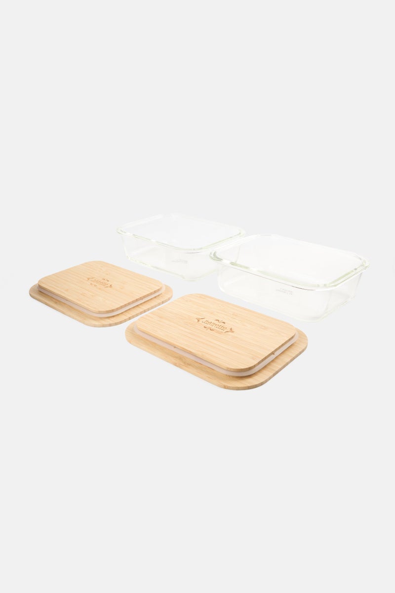 Nanette lepore 2 Piece Of Glass Food Container With Bamboo Lid  - Image 2
