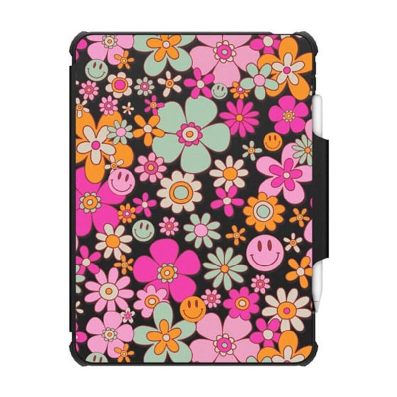 CASETiFY Impact Folio Case for iPad Air 109 4th5th Gen Groovy Pattern Clear Black