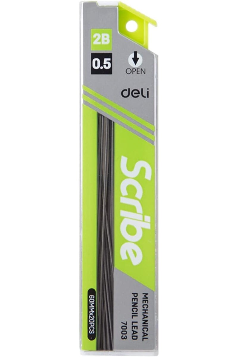 Deli Scribe 7003 Mechanical Pencil Leads, 2B, 0.5 mm - Image 3