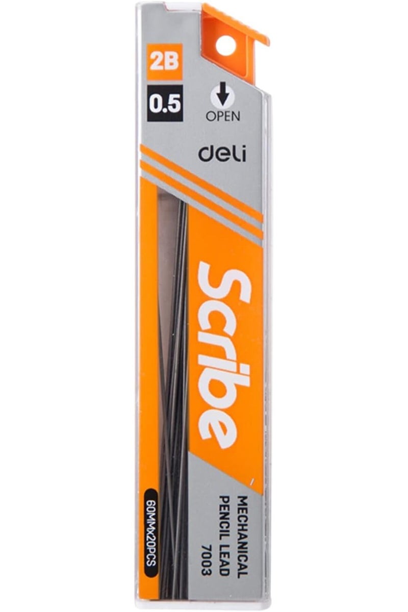 Deli Scribe 7003 Mechanical Pencil Leads, 2B, 0.5 mm - Image 4