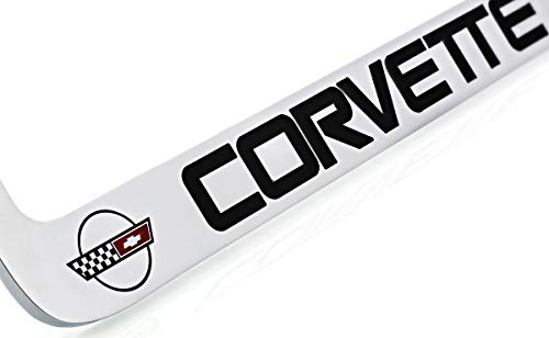 Chevrolet Corvette C4 Chrome Plated Metal License Plate Frame Holder - Image 2