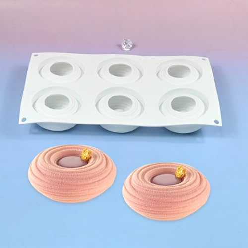 mostsom Silicone Molds for Baking Non-Stick Candy, Chocolate, Cookie, Mini Soap, Pudding, Jello, Muffin, Dog Treats Ideal for Cupcakes, Ice Cubes, and Jelly Mold (C_ Spiral Circles) - Image 3