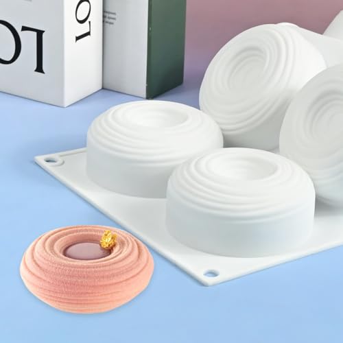 mostsom Silicone Molds for Baking Non-Stick Candy, Chocolate, Cookie, Mini Soap, Pudding, Jello, Muffin, Dog Treats Ideal for Cupcakes, Ice Cubes, and Jelly Mold (C_ Spiral Circles) - Image 2
