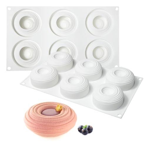 mostsom Silicone Molds for Baking Non-Stick Candy, Chocolate, Cookie, Mini Soap, Pudding, Jello, Muffin, Dog Treats Ideal for Cupcakes, Ice Cubes, and Jelly Mold (C_ Spiral Circles) - Image 5