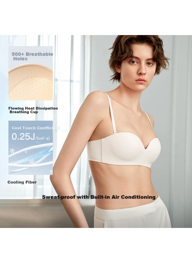 Ubras Two-way Shoulder Strap Detachable Small Chest Push-up Bandeau Bra Women's Bra Strapless Bra Anti-slip Bare Skin B70 - Image 3