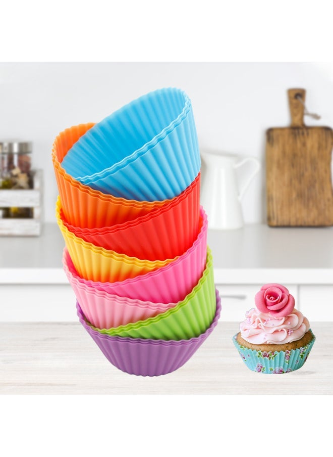 Spot Silicone Mafin Cup Round Square Rectangular Cake Cup 6 Color Diy Handmade Baking Biscuits Egg Tart Mold-Specifications - Image 1