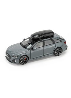 Scale Finished Model Car, 1/32 Audi Rs6 Toy Car Model With Sound And Lights , Simulation Diecast Alloy Sports Car Model Collection Ornament With Openable Doors, (Grey)