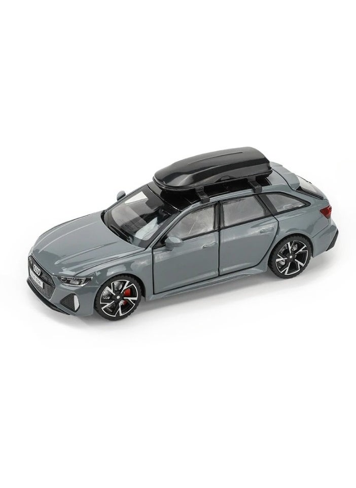 AROAQ - Scale Finished Model Car, 1/32 Audi Rs6 Toy Car Model With Sound And Lights , Simulation Diecast Alloy Sports Car Model Collection Ornament With Openable Doors, (Grey) - Image 1