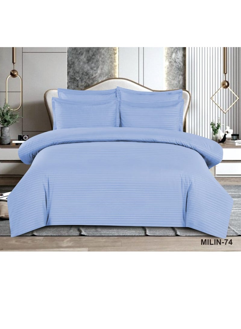 6-Piece King Size Duvet Cover Set Cotton Blend Blue 220x240cmcm