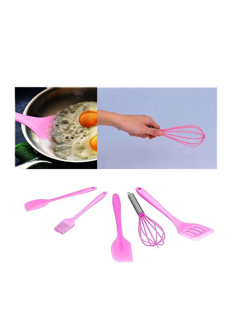 DIGI CORE 5 PCS Silicone Cooking Utensils  Heat Set Resistant Non-Stick Silicone Kitchen Utensil Set With Handles  BPA FREE Gadgets for Cookware Bake Kitchen Accessories  - Image 2
