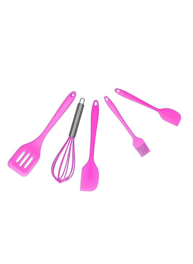 DIGI CORE 5 PCS Silicone Cooking Utensils  Heat Set Resistant Non-Stick Silicone Kitchen Utensil Set With Handles  BPA FREE Gadgets for Cookware Bake Kitchen Accessories  - Image 1