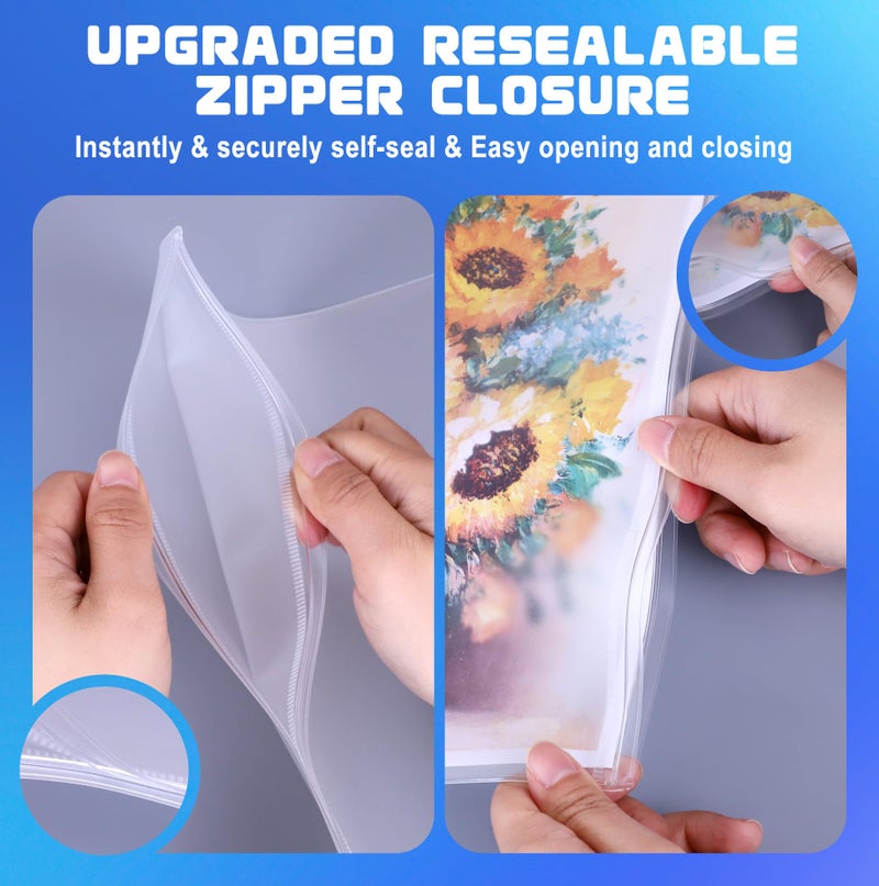 Antner 10 Pack Letter Size Binder Pockets 3 Ring Binder Zipper Pouch, 3-Hole Waterproof Resealable Zip Loose Leaf Insert Bags PVC Document Organizer Folders Page Sheet Protectors for 8.5x11 Paper - Image 3