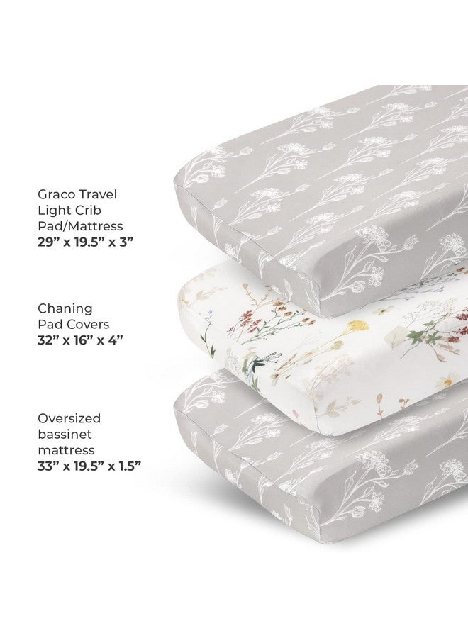 Pobibaby - 2 Pack Premium Changing Pad Cover - Ultra-Soft Jersey Knit, Stylish Floral Pattern, Safe and Snug for Baby (Wildflower) - Image 4
