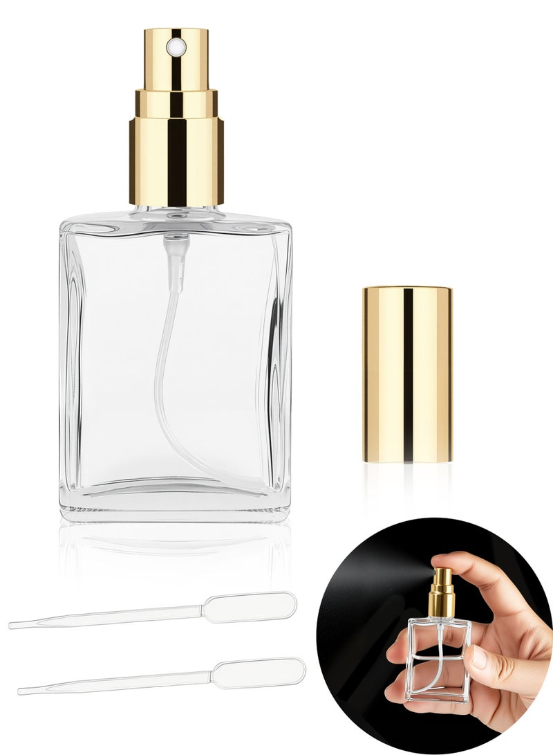 جراند بيرفيومز زجاجة عطر قابلة لإعادة التعبئة، زجاجة رذاذ عطر زجاجية 100 مل 3.3 أونصة، زجاجة عطر فارغة كبيرة للسفر قابلة لإعادة التعبئة، زجاجات عطر بديلة للنساء والرجال - Image 1