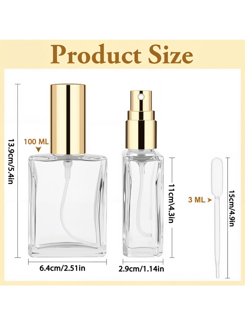 جراند بيرفيومز زجاجة عطر قابلة لإعادة التعبئة، زجاجة رذاذ عطر زجاجية 100 مل 3.3 أونصة، زجاجة عطر فارغة كبيرة للسفر قابلة لإعادة التعبئة، زجاجات عطر بديلة للنساء والرجال - Image 2