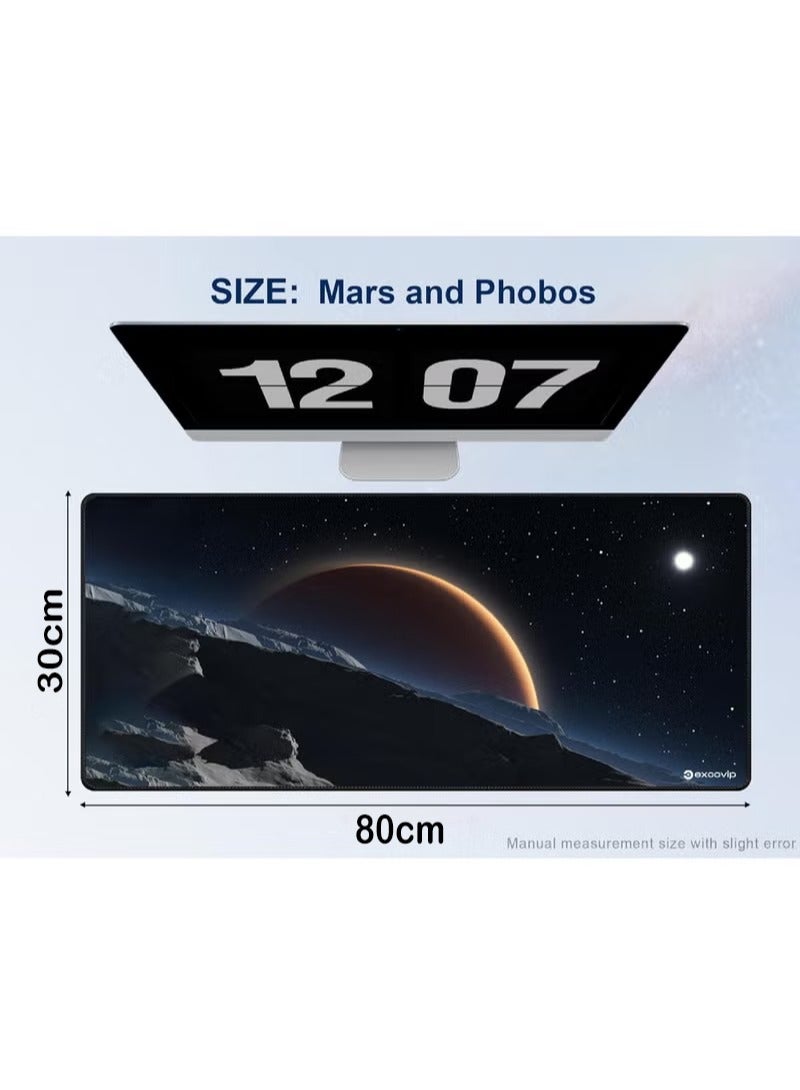 Rock Pow Extended Gaming Mouse Pad XXL,Anti-Skid Mousepad Large Keyboard Mouse Pad Desk Mat with Stitched Edges (800x300x3mm,Mars) - Image 4
