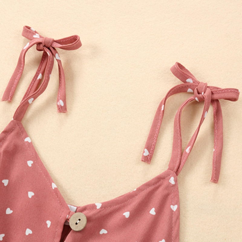 Tepuce 2T Girls Clothes Summer Baby Strap Sleeveless One Piece Halter Romper Casual Jumpsuit, Pink Heart 2-3T/100cm - Image 4
